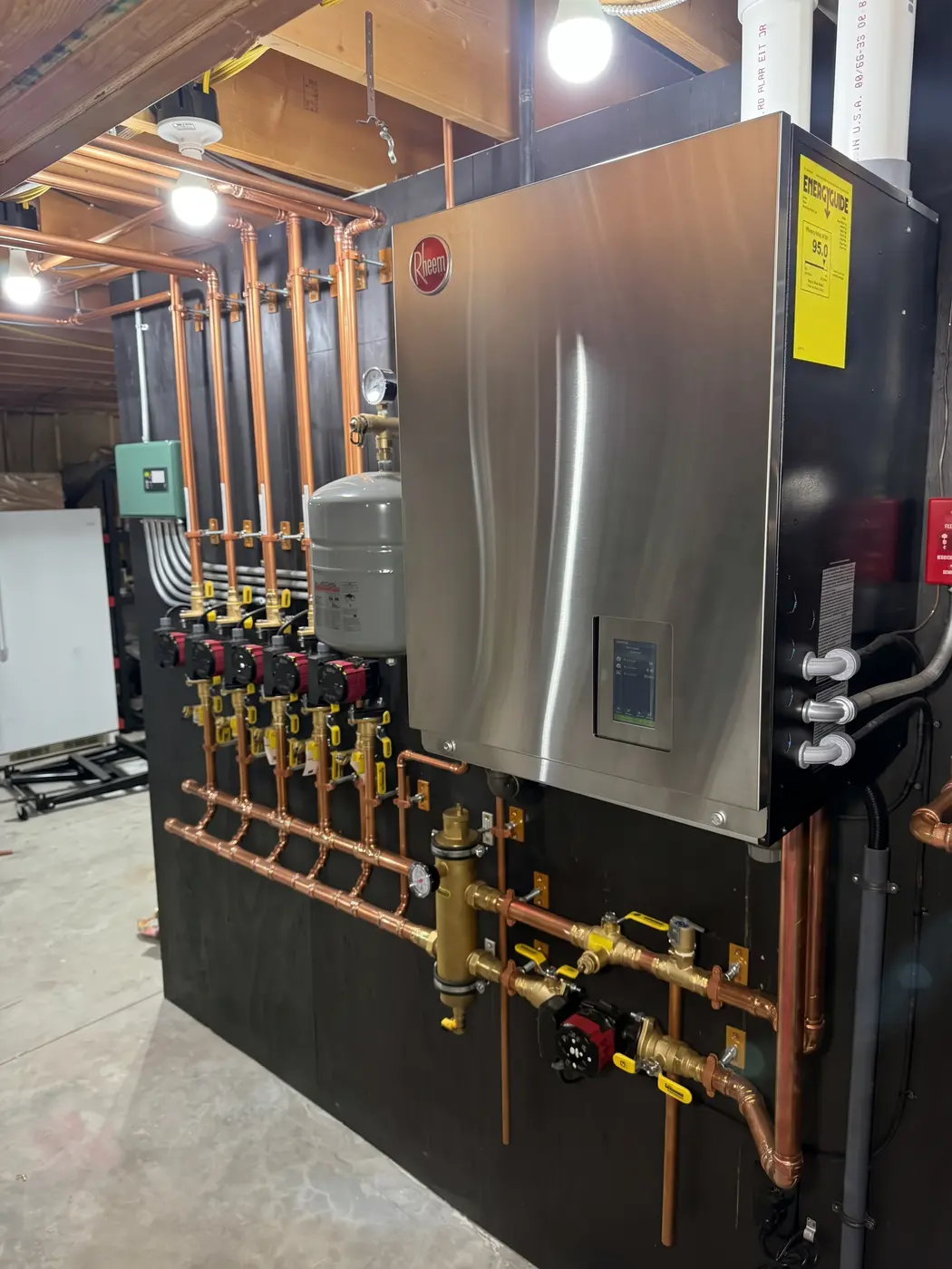 Rheem boiler and copper manifold I installed